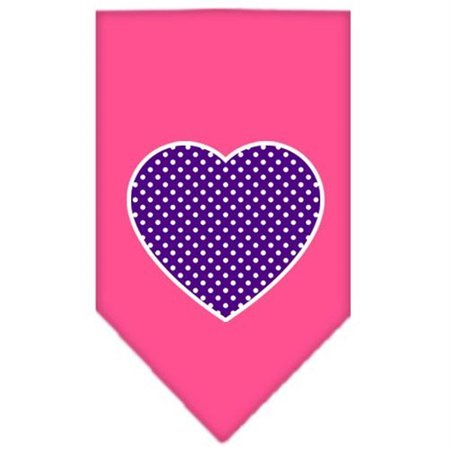 UNCONDITIONAL LOVE Purple Swiss Dot Heart Screen Print Bandana Bright Pink Large UN919911